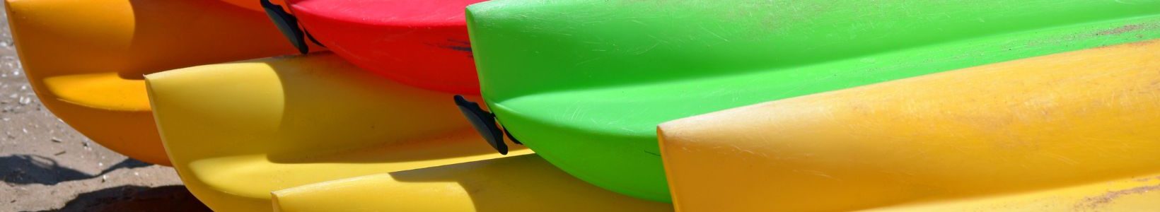 Brightly coloured kayaks made using rotational molding